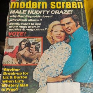 Vintage 'Modern Screen' Magazine Cover - Blue & Cream
